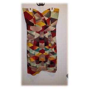 Strapless Block Color Dress